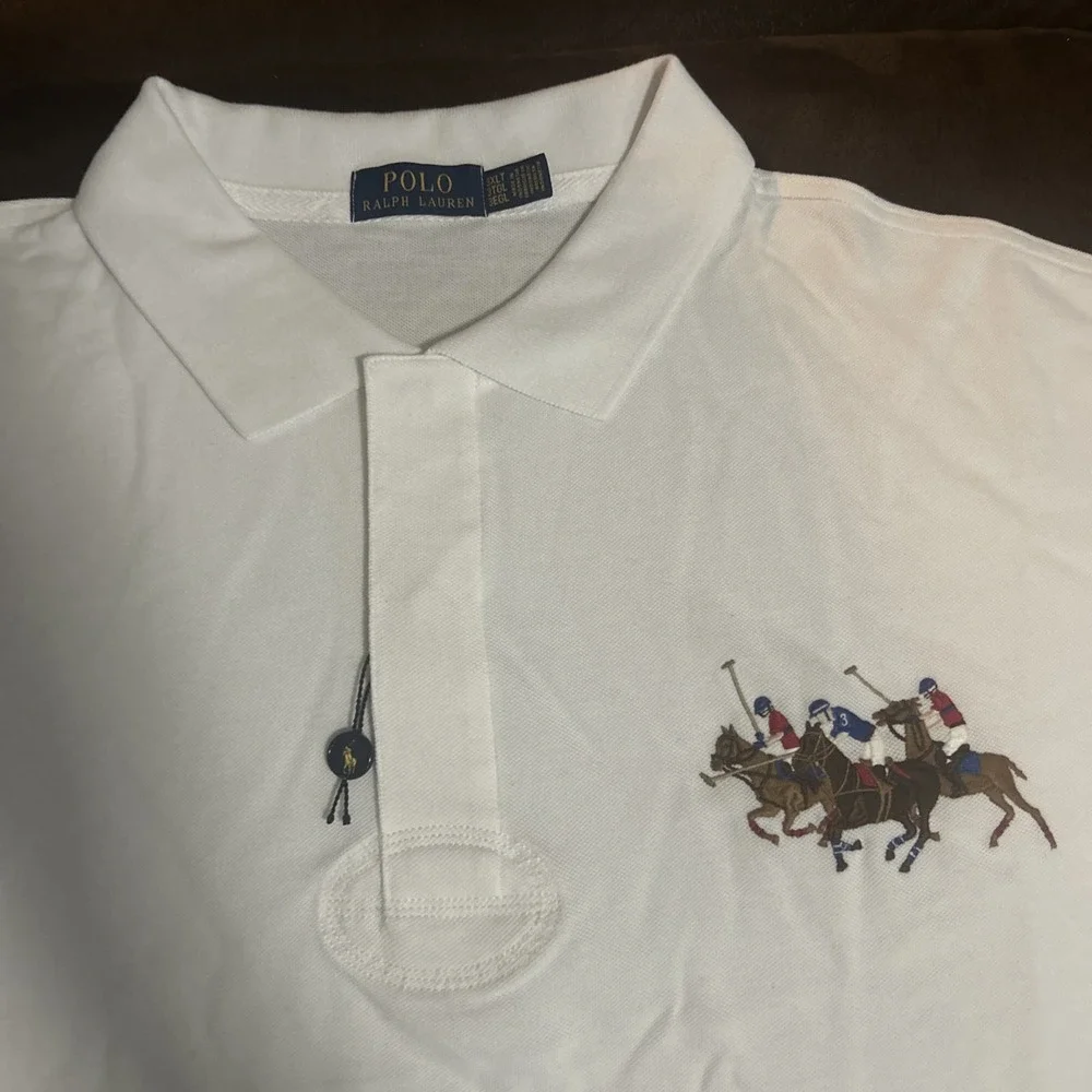 Polo Ralph Lauren Shirt 3XLT  TRIPLE PONY Big & Tall White Collared